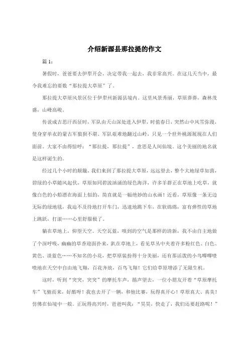 介绍新源县那拉提的作文