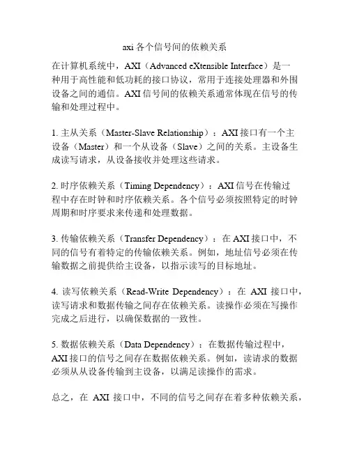 axi各个信号间的依赖关系