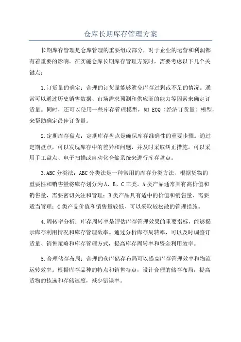 仓库长期库存管理方案