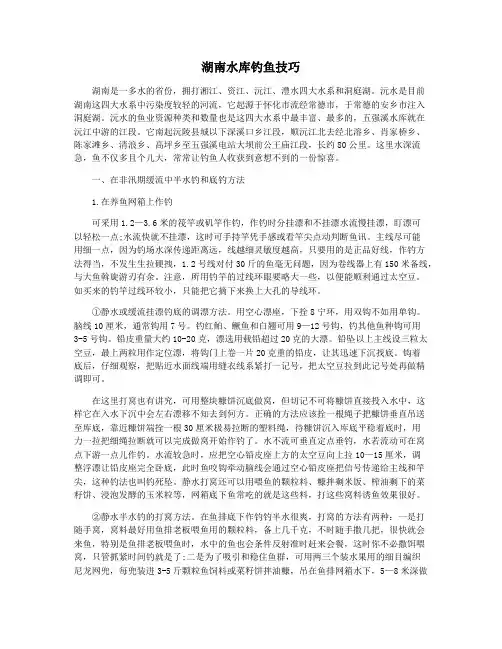 湖南水库钓鱼技巧