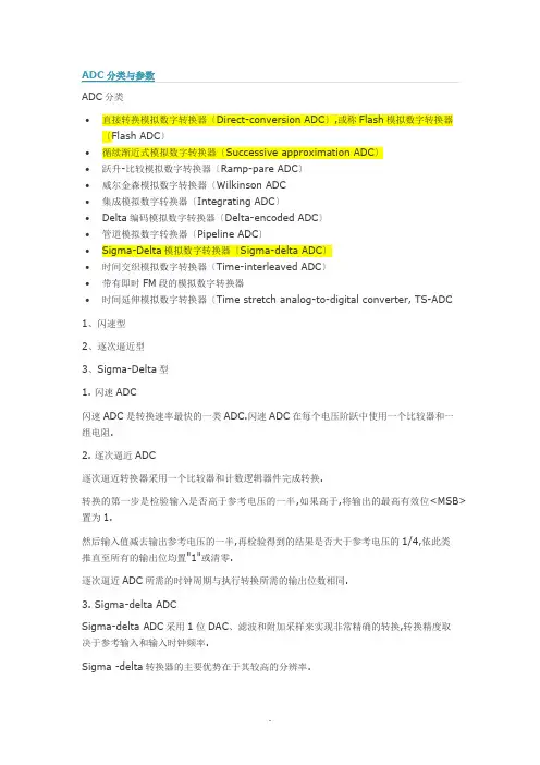 ADC分类及参数