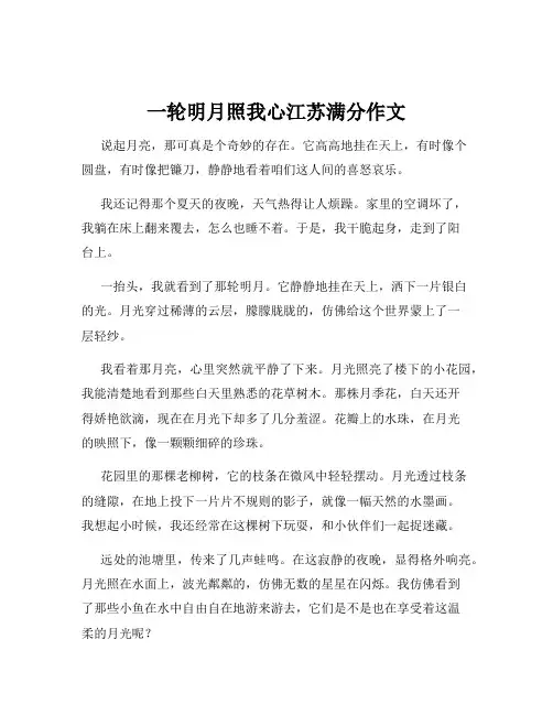 一轮明月照我心江苏满分作文