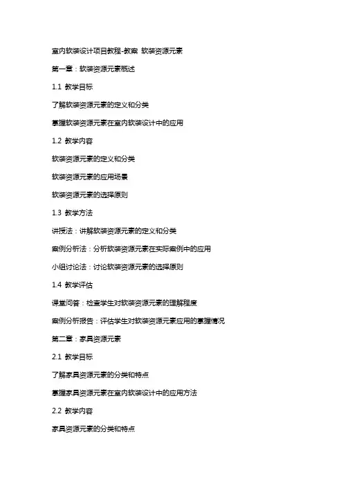 室内软装设计项目教程教案   软装资源元素