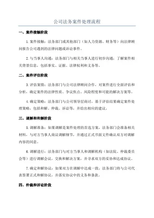公司法务案件处理流程