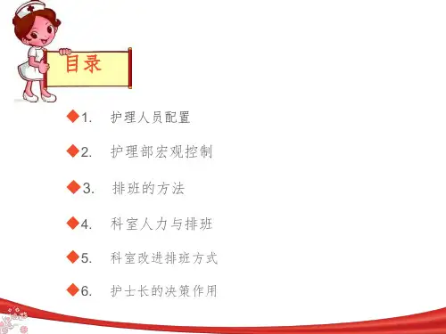 护理人力配备护理工作分工与排班.