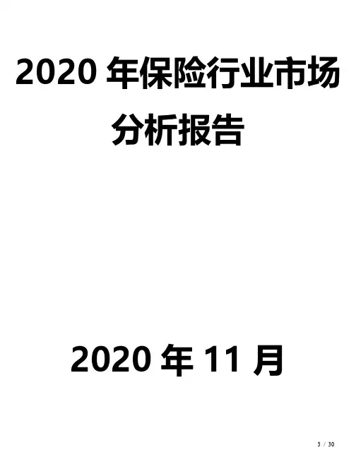 2020年保险行业市场分析报告