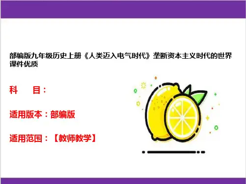 部编版九年级历史上册《人类迈入电气时代》垄断资本主义时代的世界课件优质
