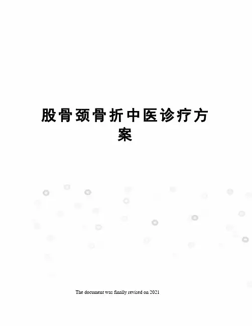 股骨颈骨折中医诊疗方案