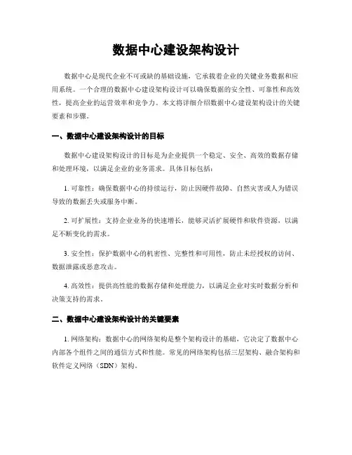 数据中心建设架构设计