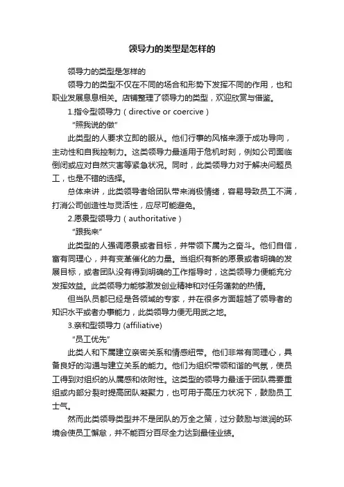 领导力的类型是怎样的
