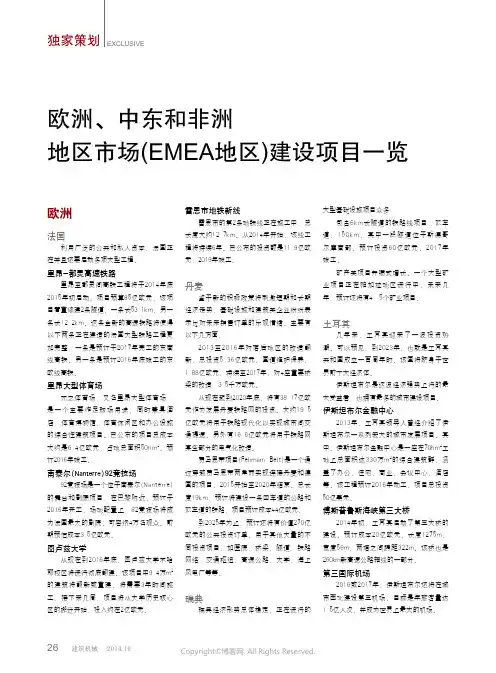 欧洲、中东和非洲_地区市场(EMEA地区)建设项目一览