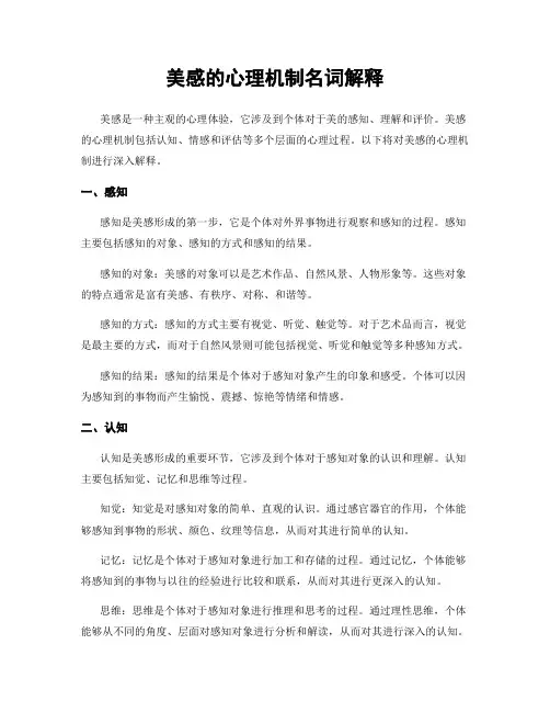 美感的心理机制名词解释