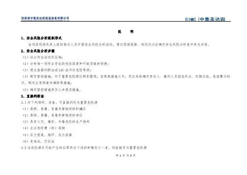 安全风险分析表