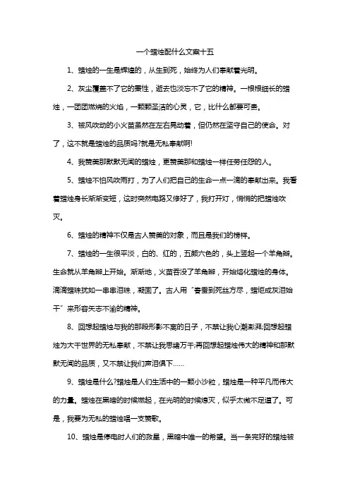 一个蜡烛配什么文案十五