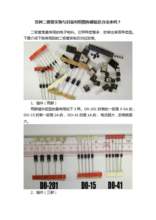 各种二极管实物与封装对照图你都能区分出来吗？