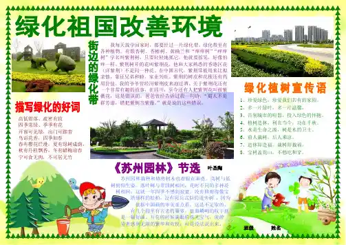 绿化祖国改善环境环保电子小报模板环境保护垃圾分类简报低碳生活板报保护地球爱护环境画报A4