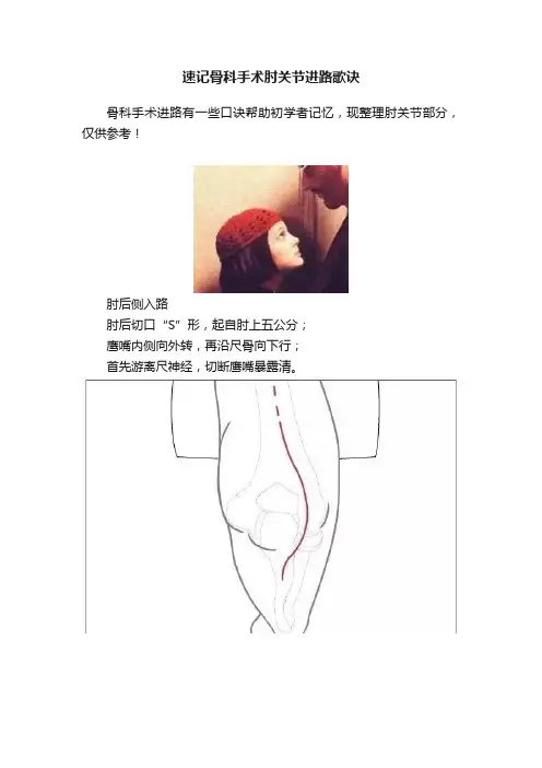 速记骨科手术肘关节进路歌诀