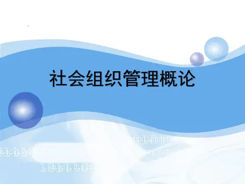 社会组织管理概论
