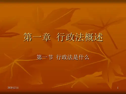 第一章 行政法概述PPT教学课件