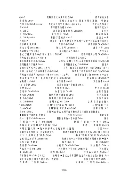 电脑常用快捷方式大全
