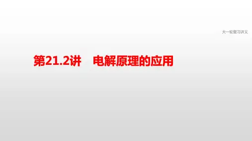 2021届高三化学大一轮复习课件———专题6 第21.2讲 电解原理的应用(共17张PPT)