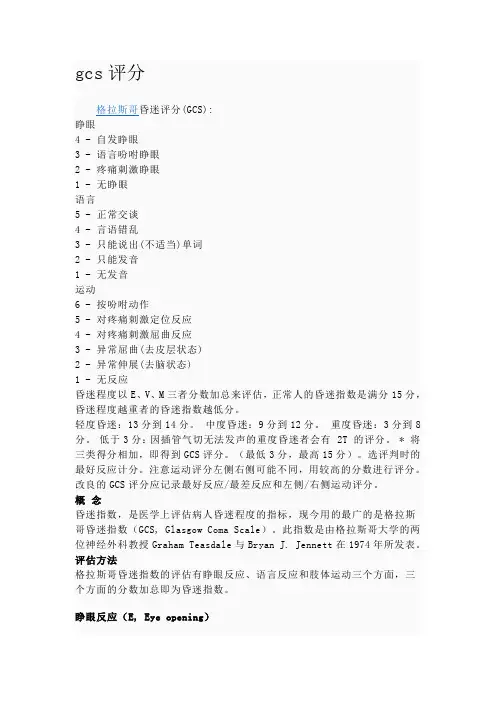 gcs评分