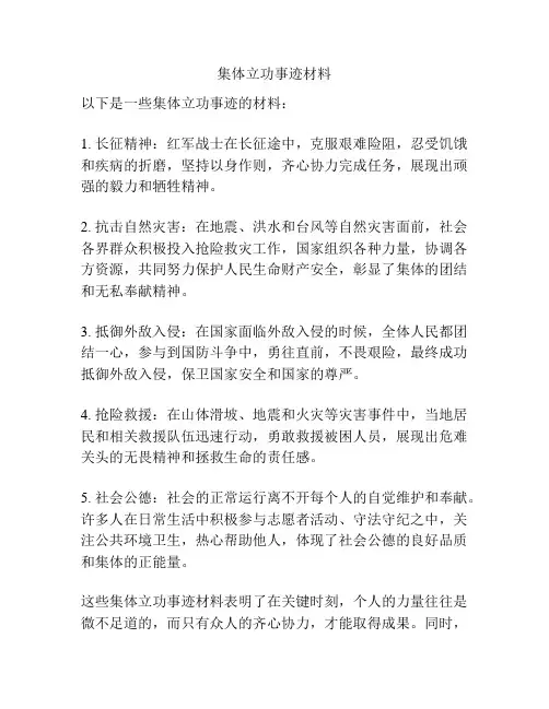 集体立功事迹材料