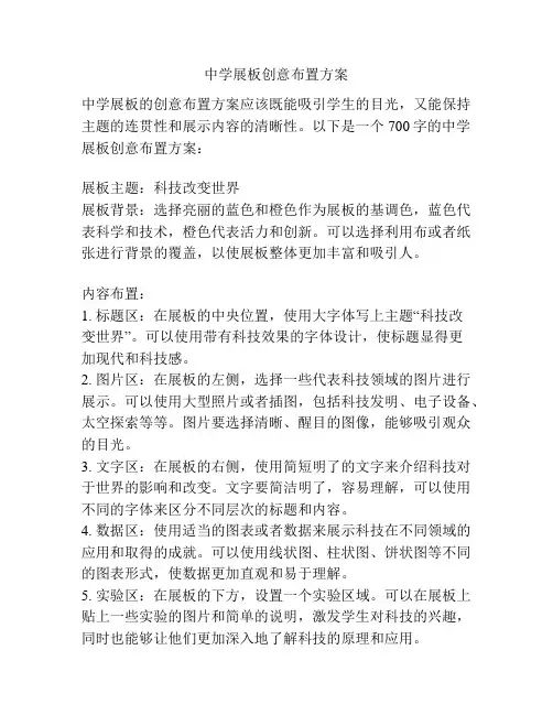 中学展板创意布置方案