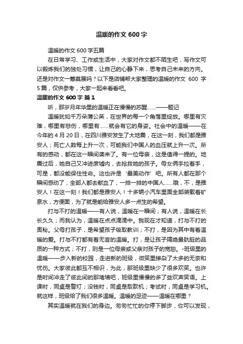 温暖的作文600字