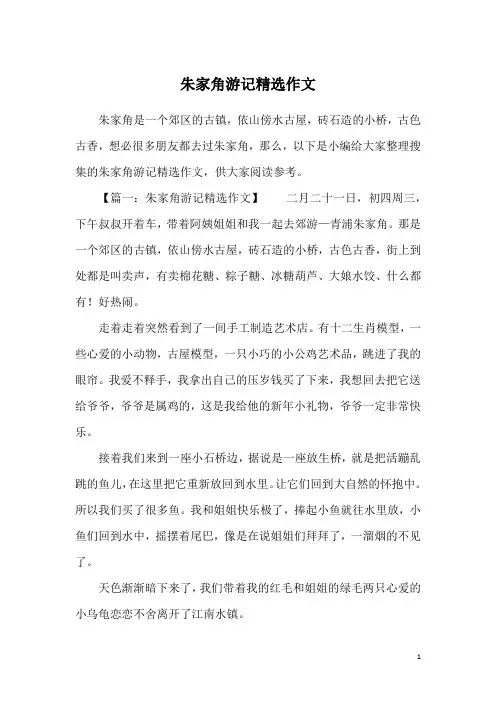 朱家角游记精选作文