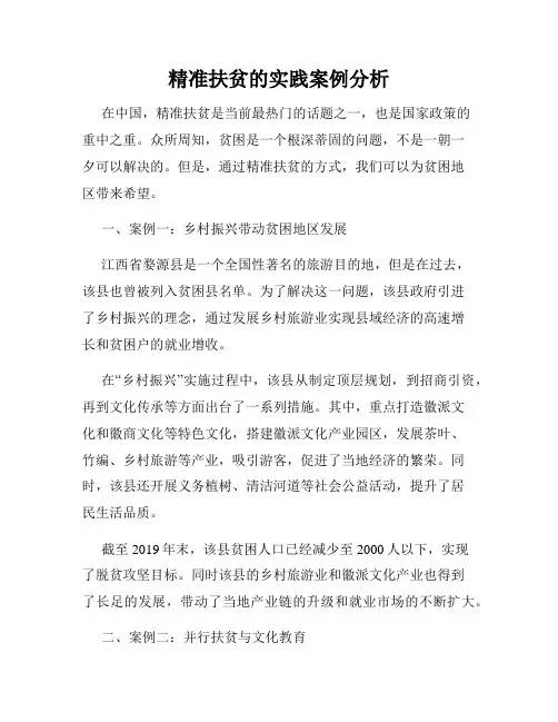 精准扶贫的实践案例分析