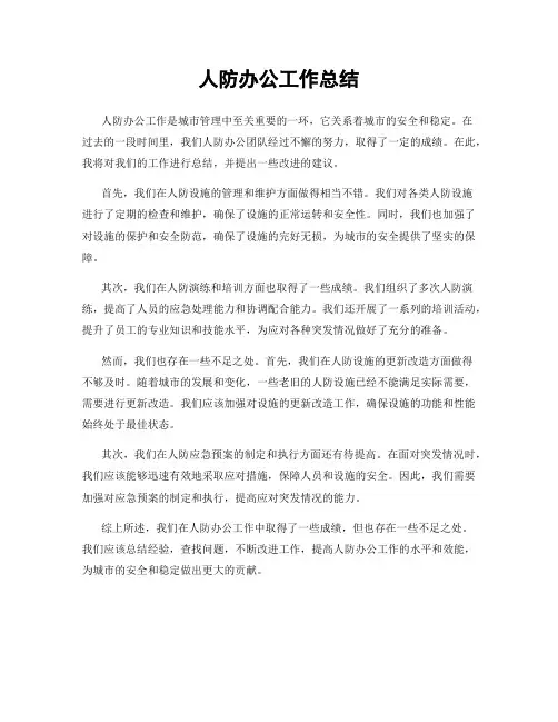 人防办公工作总结