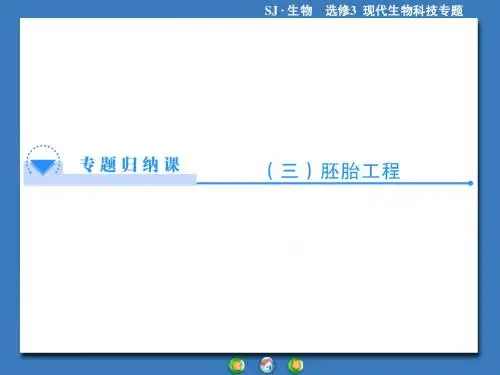 高中生物(苏教版)选修3课件：专题归纳课3第3章 胚胎工程(共29张PPT)