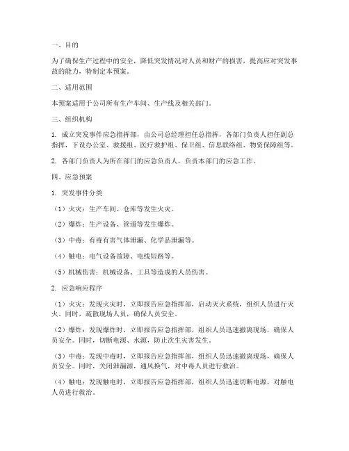 生产过程突发情况应急预案
