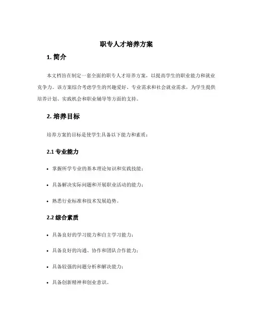 职专人才培养方案