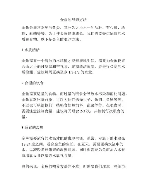 金鱼的喂养方法