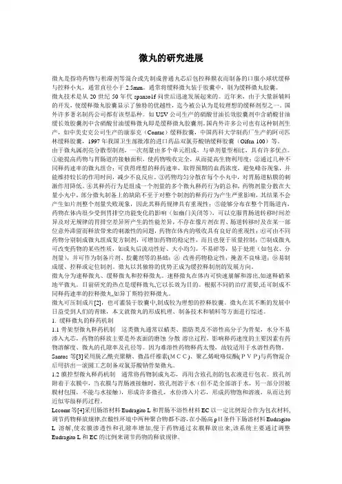 微丸的研究进展