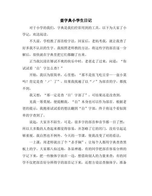 查字典小学生日记