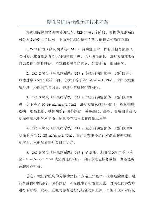 慢性肾脏病分级诊疗技术方案