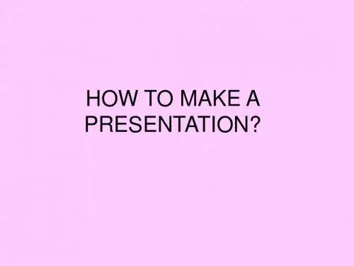 how to make a presentation