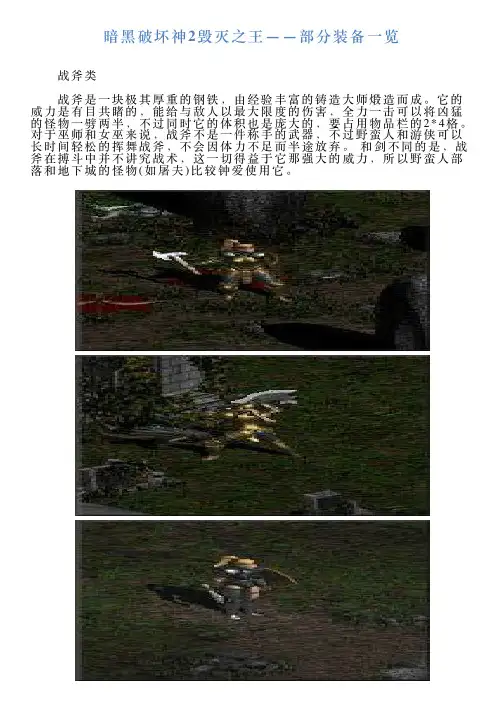 暗黑破坏神2毁灭之王——部分装备一览