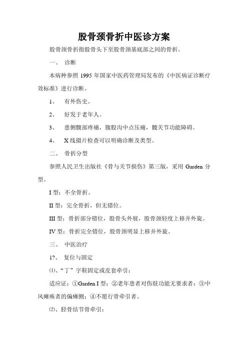 股骨颈骨折中医诊疗方案