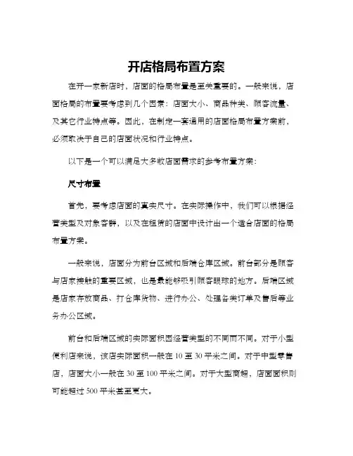 开店格局布置方案