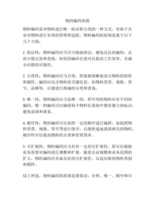 物料编码原则