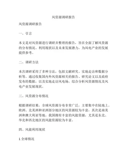 风资源调研报告