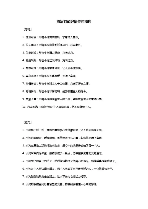 描写狗的好词佳句摘抄