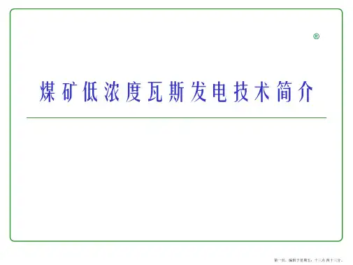 煤矿低浓度瓦斯发电技术简介