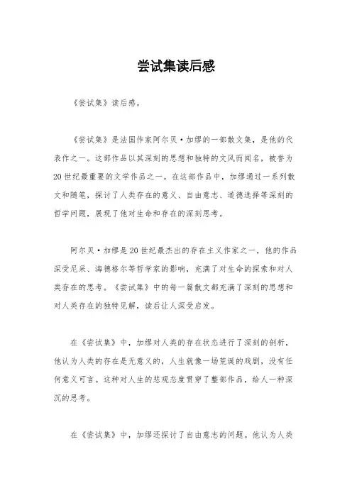 尝试集读后感