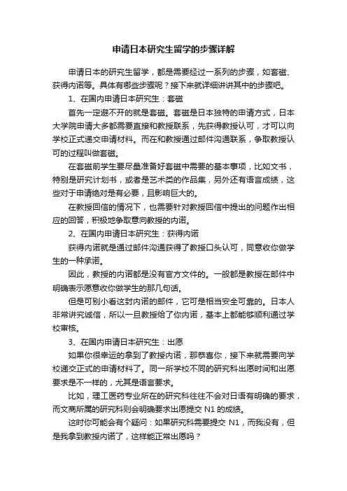 申请日本研究生留学的步骤详解