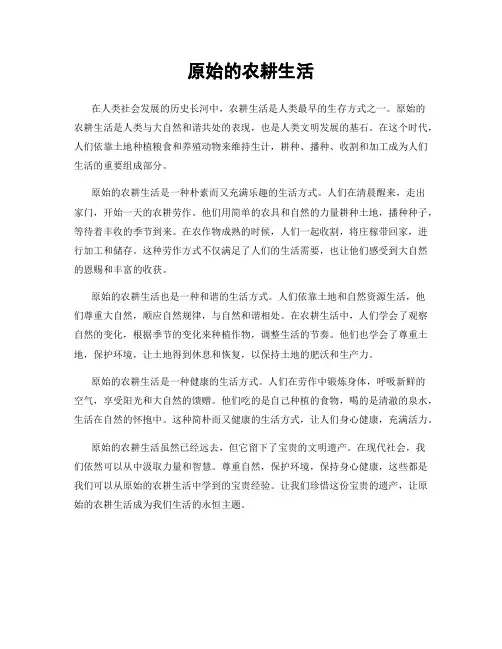 原始的农耕生活